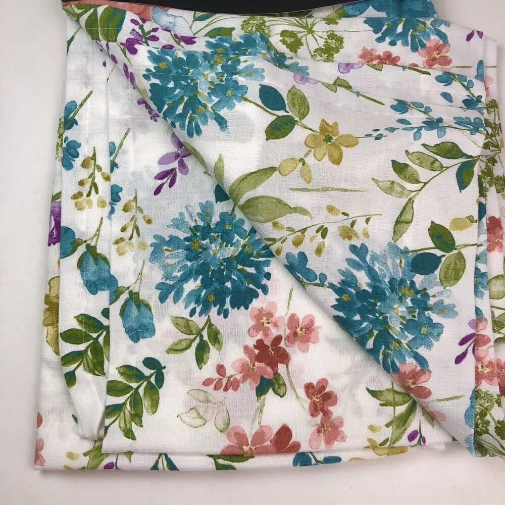 VALERI Floral Window Panels Drapes Curtains 50x96 Grannycore Cottage Colorful